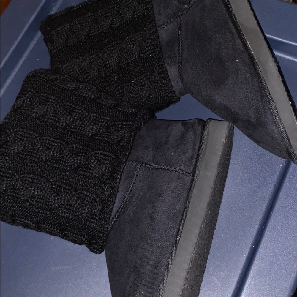 Barley worn black boots